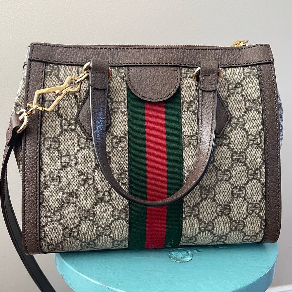 Gucci Ophidia Small Tote Bag Satchel Crossbody Handbag - Picture 2 of 12